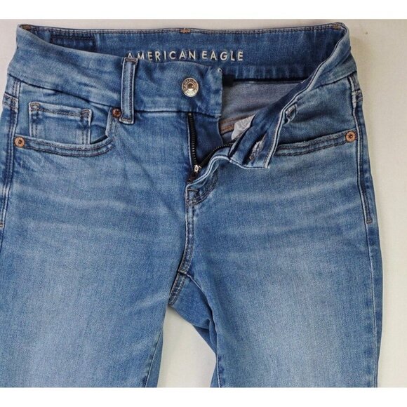 American Eagle Outfitters Size 00 Women 32" Inseam Curvy Kick Boot Stretch Jeans - Picture 11 of 13